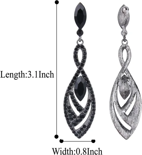 Miniatura 5 de BriLove Pendientes colgantes de cristal para mujer, diseño de lágrima con forma de lágrima