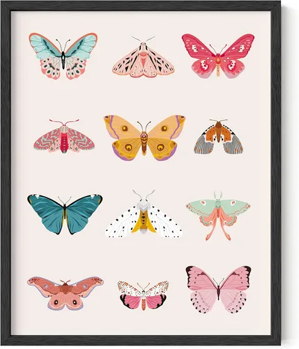 Miniatura 10 de HAUS AND HUES Arte de pared de mariposas: carteles estéticos para habitación, decoración de pared amarilla, sin marco, 12 x 16 pulgadas Mariposas