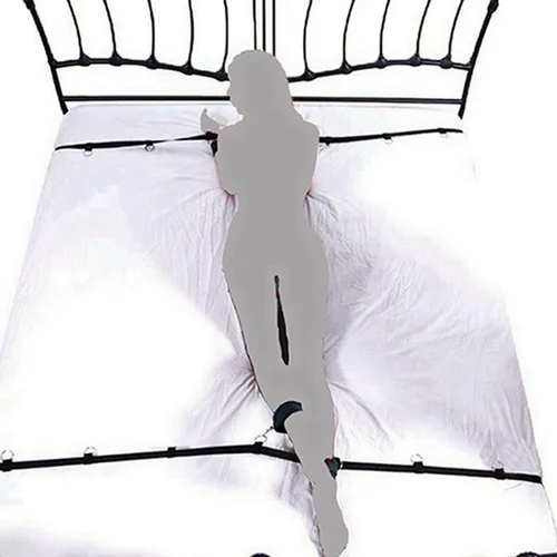 Kit de restricciones de cama para parejas, cuerda de servidumbre y lazos sexuales para tobillos y muñecas, correas de cama King para adultos,