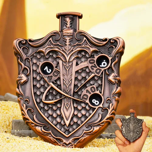 Miniatura 22 de UD - Juego de dados mecánicos de ruleta únicos DND Steampunk Dragones de metal D y D con dados TRPG DND 7 en 1 Spinner Metal D&D Juego de dados