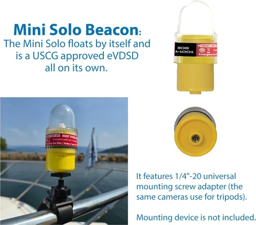 Miniatura 3 de Sirius Signal A-1001 SOS - Señal de socorro LED 3 en 1 con mini baliza individual, blanco e infrarrojo, aprobado por USCG, incluye soporte de Blanco