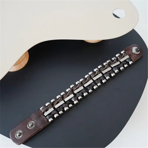 Miniatura 2 de PINKPIN Pulseras de cuero para hombres y mujeres, pulsera ajustable de cuero unisex