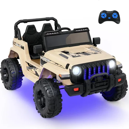 Miniatura 14 de INFANS Camión de Juguería con Control Remoto de los Padres, Vehículos Eléctricos Alimentados por Batería de 12V, 3 Velocidades, Radio Bluetooth