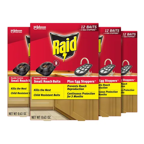 Miniatura 10 de Raid Double Control - Cebos pequeños para cucarachas y tapones para huevos, 12 unidades (paquete de 3)