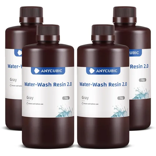 Miniatura 21 de ANYCUBIC Resina de impresora 3D lavable al agua 2.0, resina 3D de alta precisión de 405 nm, resina de fotopolímero de baja contracción para Gris