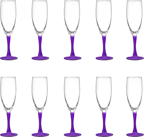 DISCOUNT PROMOS Nuance Copas de champán de ARC de 5.75 onzas, juego de 10, paquete a granel, perfectas para hotel, bar, restaurante o salón, color