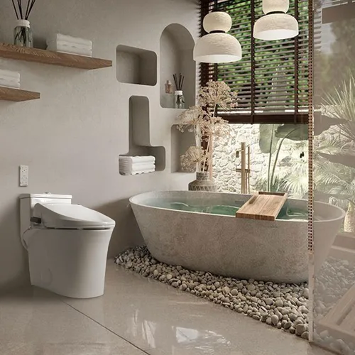 Miniatura 2 de SmartBidet SB-1000 - Asiento para bidé eléctrico con mando a distancia, con calefacción electrónica, secador de aire caliente y función de lavado