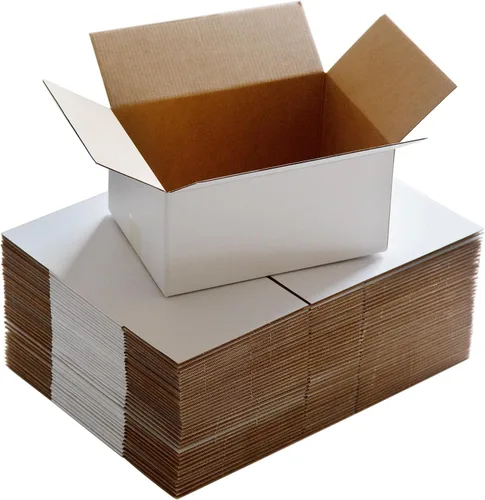 Miniatura 16 de Cajas de envío de 4 x 4 x 4 pulgadas, juego de 40, caja de cartón corrugado blanca para envío postal de documentación para pequeñas empresas Blanco