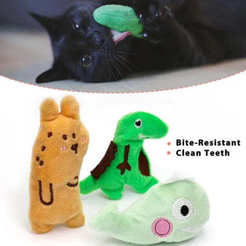 Miniatura 3 de Juguetes interactivos para gatos, juguete interactivo para gatos de interior, suave y duradero, con sonido arrugado, juguete masticable para 001