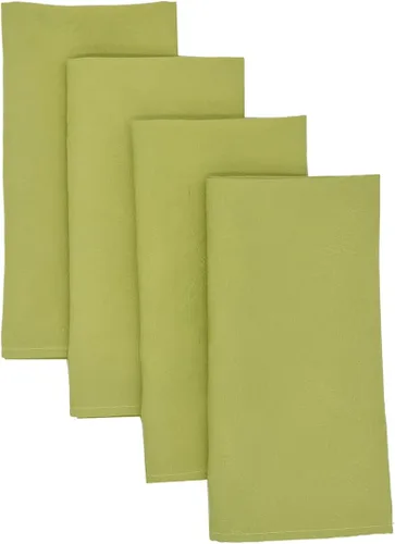 Miniatura 5 de Juego de dos manteles individuales redondos con cargador jacquard de hojas verde lima