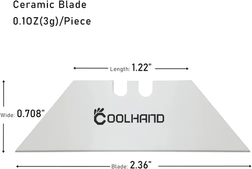 Miniatura 5 de Cool Hand Cuchilla de cerámica de circonita, cuchillo cortador de caja, 90 unidades por paquete, cuchillo Stanley, buena opción para desenvolver