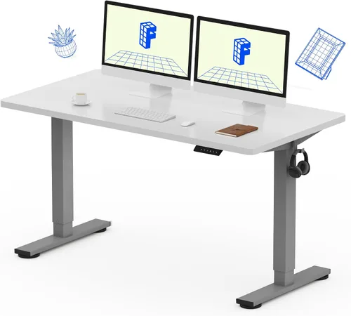 Miniatura 40 de FLEXISPOT Escritorio de Pie de Altura Ajustable Eléctrico, Marco de Escritorio de Pie de Acero Resistente con Controlador de Memoria