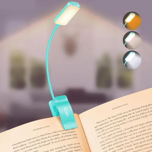 Miniatura 16 de Gritin Luz de Lectura Recargable de 9 LED para Leer en la Cama - Cuidado de los Ojos 3 Temperaturas de Color, Brillo de Atenuación Continua, 80