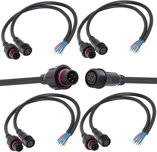 Miniatura 6 de Conector impermeable de 2 cables, conector LED macho hembra de 2 pines, con cable de extensión IP68 de 16 AWG de 7.9 in para automóvil, barco