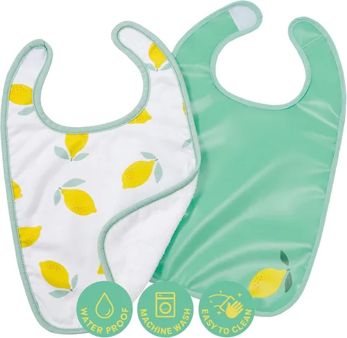 Miniatura 7 de BabyToLove Set of 2 Bibs Soft & Waterproof with a Hook & Loop Closure Infant & Toddler Mealtimes