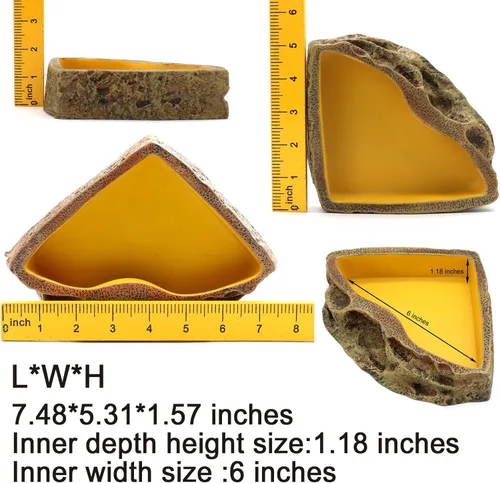 Miniatura 3 de Comedero de reptiles Tazón de resina para anfibios para lagarto Gecko tortuga dragón barbudo