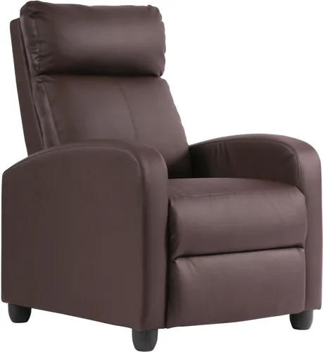 Miniatura 9 de Dopinmin Sillón reclinable de piel sintética, asiento de cine en casa con soporte lumbar, relleno de esponja de alta densidad, sillón reclinable
