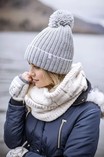 Miniatura 5 de HEAT HOLDERS - Sombrero térmico de invierno con forro polar grueso para mujer con pompón