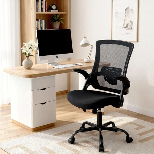 Miniatura 6 de NEO CHAIR Silla de oficina con respaldo alto, silla de malla, cómodo asiento de computadora para juegos con reposabrazos y ruedas abatibles