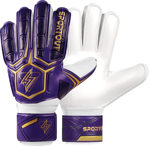 Miniatura 8 de Guantes de portero Sportout, guantes de portero con protección para los dedos, guantes de portero de fútbol transpirables, látex de 4 mm