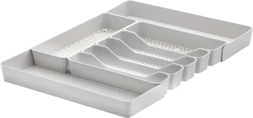 Miniatura 13 de Spectrum Diversified Hexa - Bandeja organizadora de cajones de cocina moderna, utensilios y cubiertos, organizador de 6 divisores, 13 x 16, gris