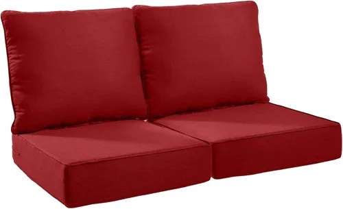 Miniatura 105 de Rilyson Cojines de patio para muebles de exterior, 22 x 24 pulgadas, respaldo alto y asiento profundo, cojín de exterior para sillas de patio, sofá