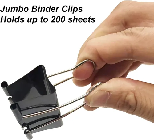 Miniatura 3 de Paquete de 48 clips de carpeta extra grandes de 2 pulgadas, clips de papel jumbo, abrazaderas de papel grandes, clips de carpeta de tamaño grande