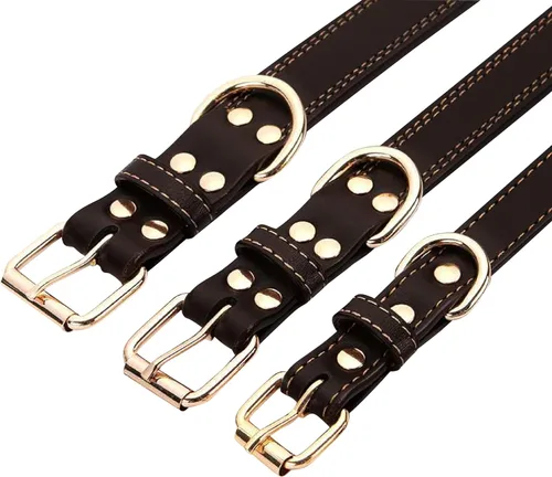 Miniatura 3 de Collar personalizado para perro, cuero vegano negro suave grabado, tamaño pequeño, mediano o grande con placa de nombre (XS)