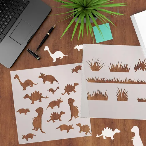 Miniatura 7 de FSWCCK 25 hojas de plantillas de PET translúcidas lechosas de 10 mil 12 x 12 pulgadas, hojas de Mylar para plantillas, plantilla de plástico