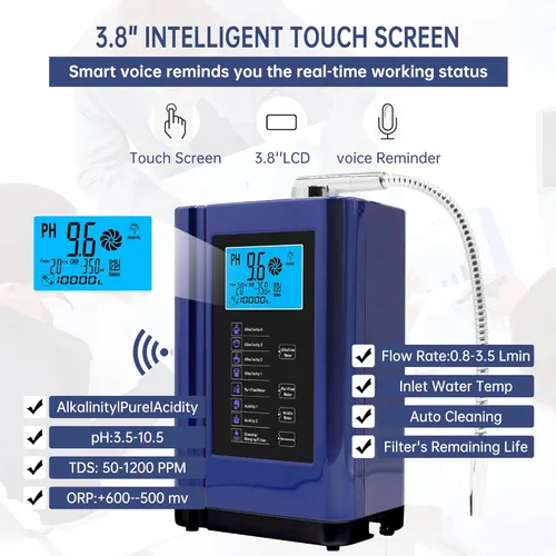 Miniatura 2 de Ionizador de agua, purificador de agua PH 3,5 – 10,5 alcalinas de ácido maquinaria de agua, hasta -500 mV ORP, 6000 litros por filtro, 7 ajustes