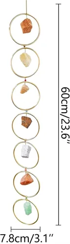 Miniatura 6 de Piedras preciosas de cristal de chakra crudo, decoración de pared de piedras preciosas de cristal crudo, adorno colgante de meditación, decoración