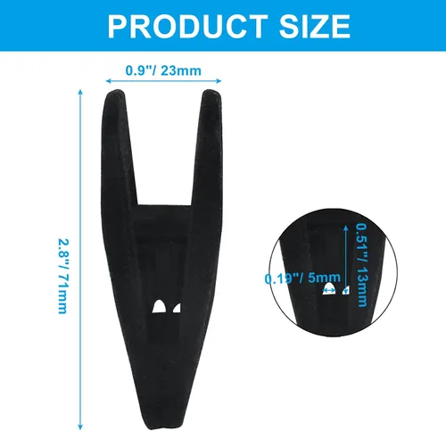 Miniatura 2 de Hordion ZC202405062817 - 60 clips de terciopelo antideslizantes, clips de fieltro negro para perchas finas de ropa, ZC202405062817