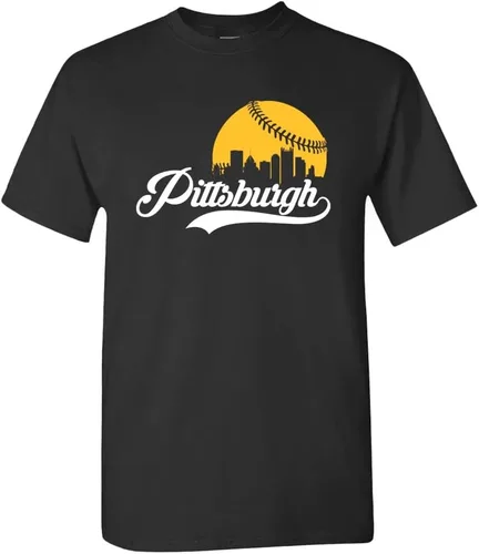 Miniatura 38 de Xtreme Apparrel Cityscape Skyline - Camiseta para hombre para fanáticos del béisbol Miami - Camisa negra