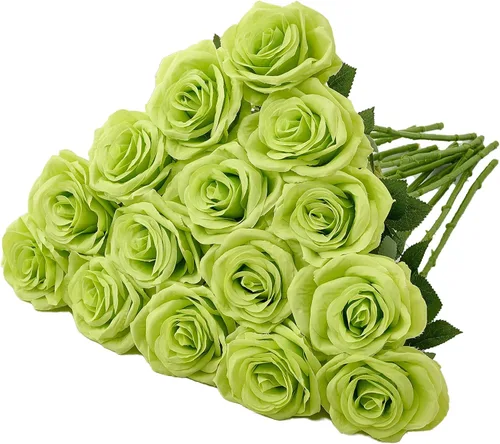 Miniatura 13 de Carlita's Blooms 15 piezas Rosas Falsas Flores Artificiales de Seda Flor Rosa Falsa Tallos Largos Ramo para Arreglo Centro de Mesa de Boda Fiesta