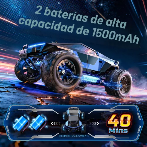 Miniatura 5 de DEERC 1/18 Auto RC de Carreras y Deriva Rápida Todo Terreno, camión de control remoto de 40 KM/H con carcasa futurista, ruedas de deriva extra