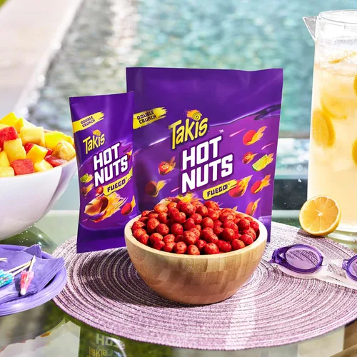 Miniatura 4 de Takis Fuego Hot Nuts - Caja de 12 unidades / 3.2 onzas, sabor a chile picante y lima, cacahuetes extremadamente picantes dobles