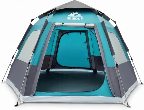 Miniatura 9 de Hewolf Tiendas de campaña para 3-4 personas para camping, tienda instantánea impermeable fácil de desplegar que se instala en 60 segundos