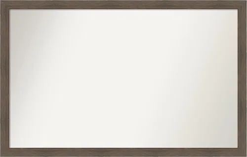 Miniatura 112 de Amanti Art Espejo de pared personalizado no biselado (24 x 27 pulgadas), marco estrecho de nogal chipre - varios tamaños personalizados - Espejo