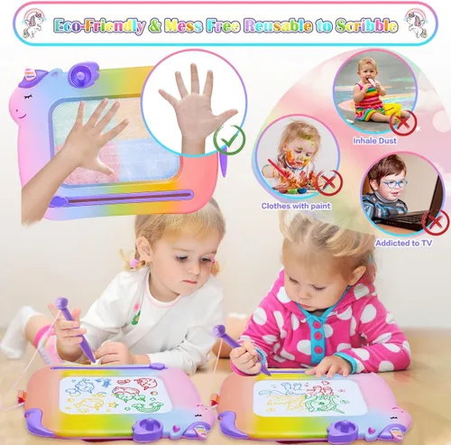 Miniatura 4 de Juguetes para niños pequeños 3, tablero de dibujo magnético juguetes para bebés, juguete de escritura y garabatos para niños pequeños, juguete