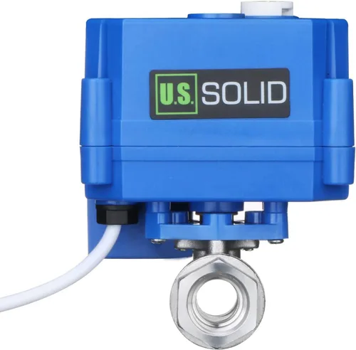 Miniatura 20 de Válvula de bola motorizada de 1/2 pulgada U.S. Solid Brass 9-24V AC/DC de 3 cables con cierre automático de puerto completo con anulación manual