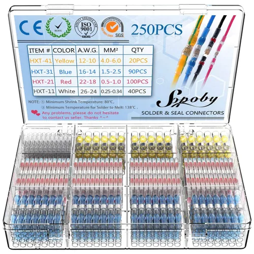 Miniatura 7 de Conectores de alambre de soldadura termorretráctil conectores de soldadura, conectores de culata impermeable, conectores eléctricos