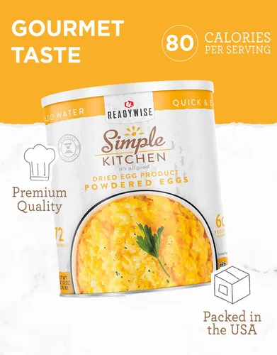 Miniatura 6 de READYWISE - Cocina Simple, Huevos en Polvo, 72 Porciones, Suministro de Emergencia, Alimentos Deshidratados, Suministros para Hornear, Comidas