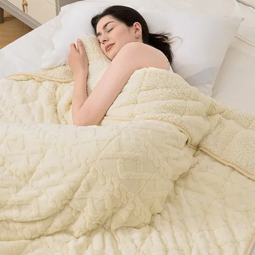 Miniatura 9 de Topblan - Manta pesada para adultos de 12 libras, suaves y cómodas mantas de forro polar con sherpa lanudo, manta pesada de jacquard elegante