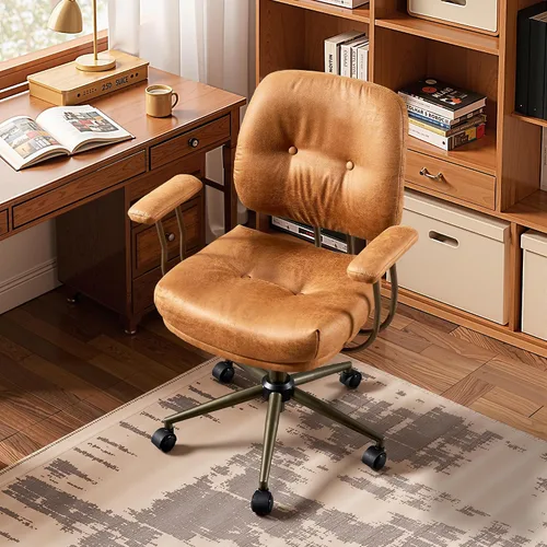 Miniatura 25 de HOOOWOOO Silla de Oficina Ergonómica, Silla de Escritorio Moderna de Computadora de Media Siglo, Silla Ejecutiva Cómoda con Asiento Extra Ancho