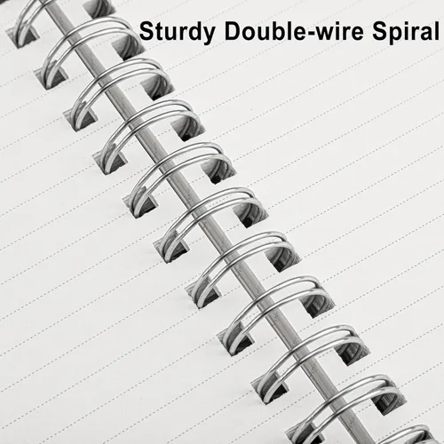 Miniatura 4 de RETTACY Cuaderno espiral rayado de tamaño medio A5, 300 páginas, para la escuela, el trabajo, la escritura, el diario, papel grueso de 100 g/m²