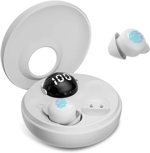 Miniatura 11 de Auriculares para dormir de lado, auriculares inalámbricos Bluetooth, mini tapones invisibles para los oídos, diseño pequeño, cómodos auriculares