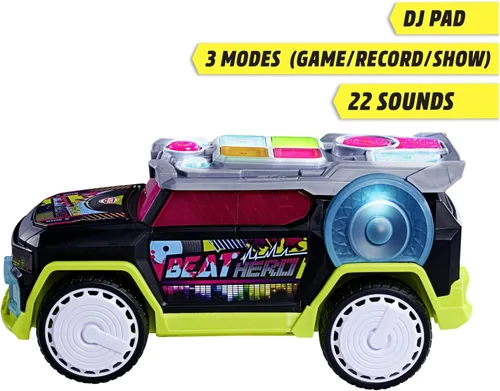 Miniatura 4 de Dickie Toys - Beat Hero 203767001 +3 años de coche con consola de música, 22 sonidos, luces LED, 3 modos de juego, Streat n Beatz