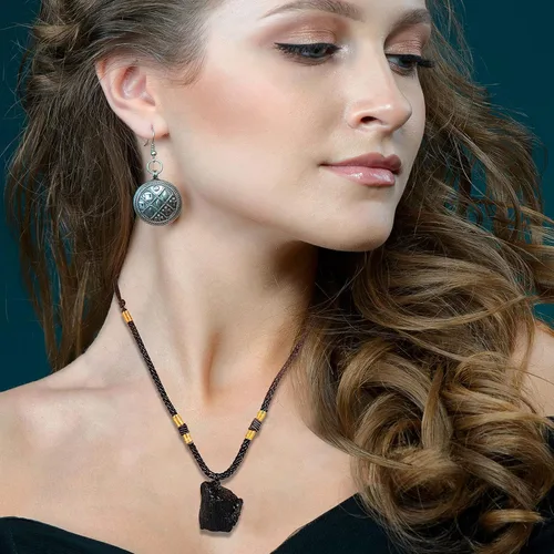 Miniatura 5 de Hicarer Collar de turmalina negra natural, 6 piezas, colgante de amuleto de turmalina, colgante de pilar, collar de cristal curativo para mujeres