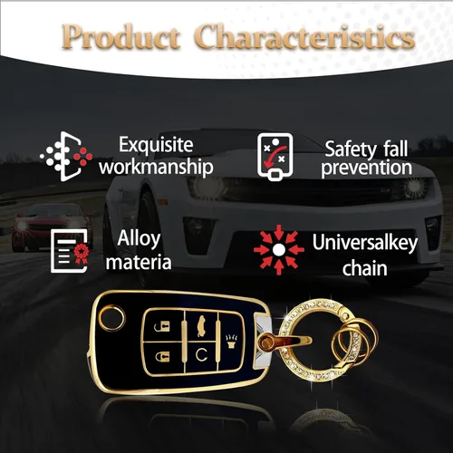 Miniatura 3 de Vrasly Compatible con funda para llavero Chevy con cordón para llavero