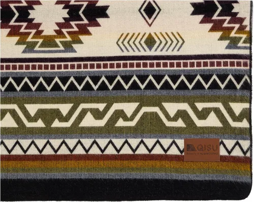 Miniatura 5 de QISU Manta de Lana Tipo Throw Grande, Hermosa, Cálida, Hecha a Mano en Ecuador por Artesanos Locales 94″ x 78″ Ultra Suave, Hipoalergénica